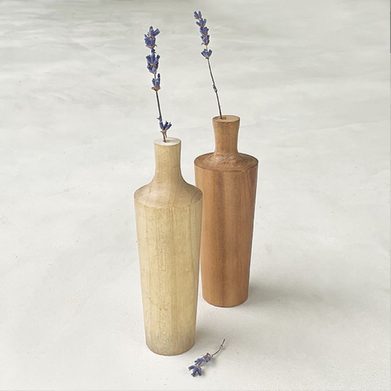 Wood turned vase-Light wood