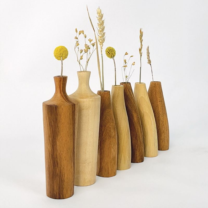 Wood turned vase-Light wood