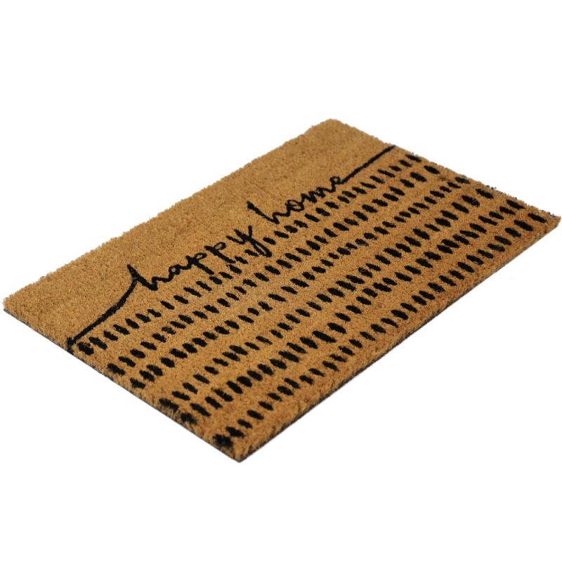 Mat Happy home coco 38x58x1.5cm-Natural/Black