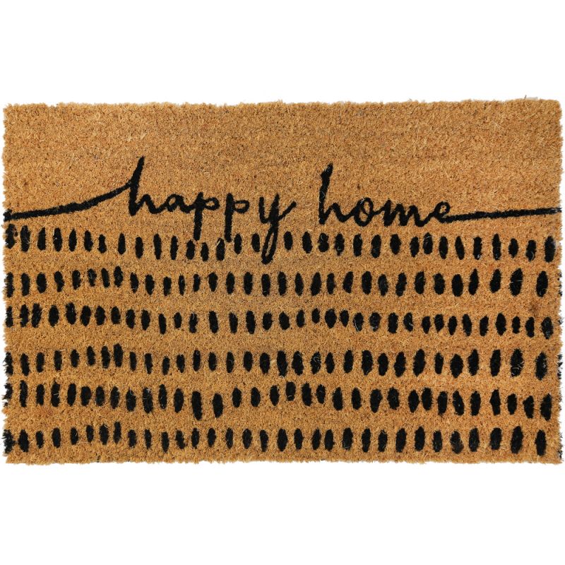 Mat Happy home coco 38x58x1.5cm-Natural/Black