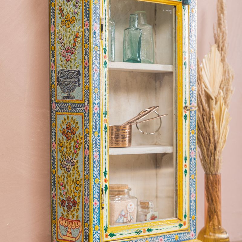 Kanchana Glazed Tall Showcase Hand Painted