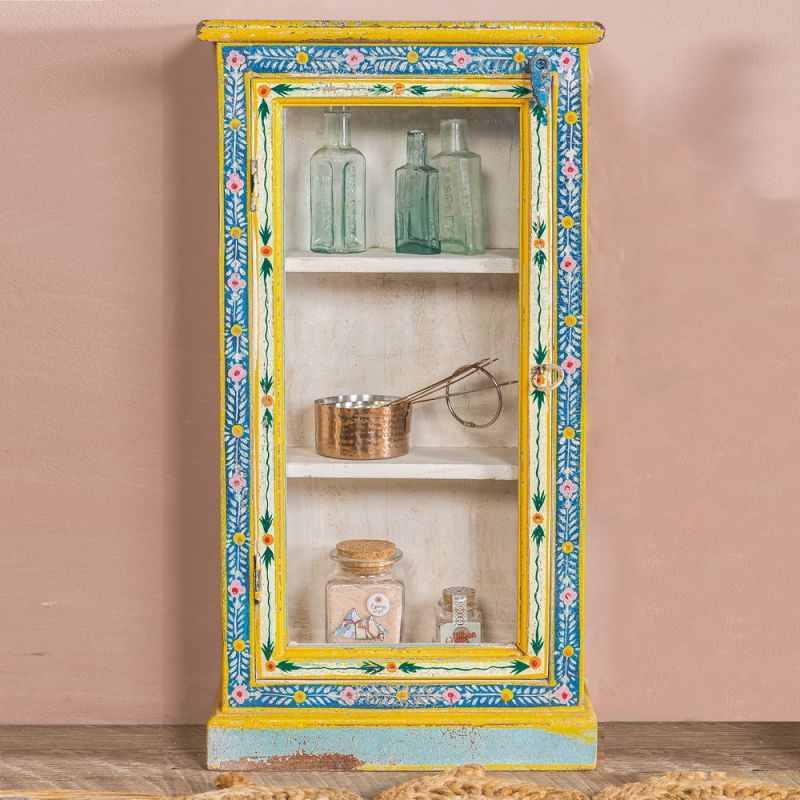 Kanchana Glazed Tall Showcase Hand Painted