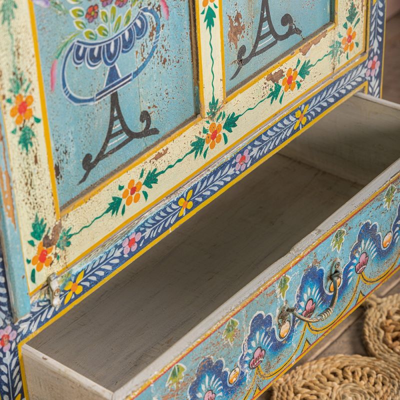 Kanchana Tall Glazed Cabinet Hand Painted