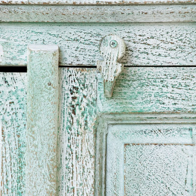 Vintage Cupboard Hand Painted, Sea Green