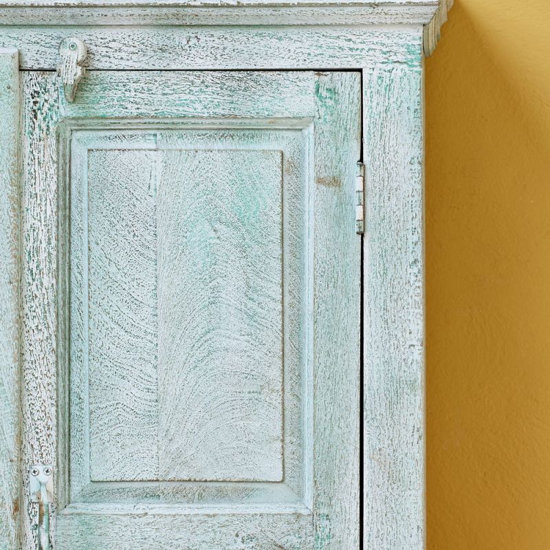 Vintage Cupboard Hand Painted, Sea Green