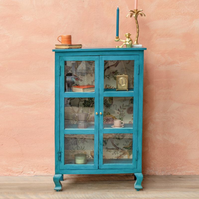 Hand Painted Bookshelf/Cabinet, Turquoise