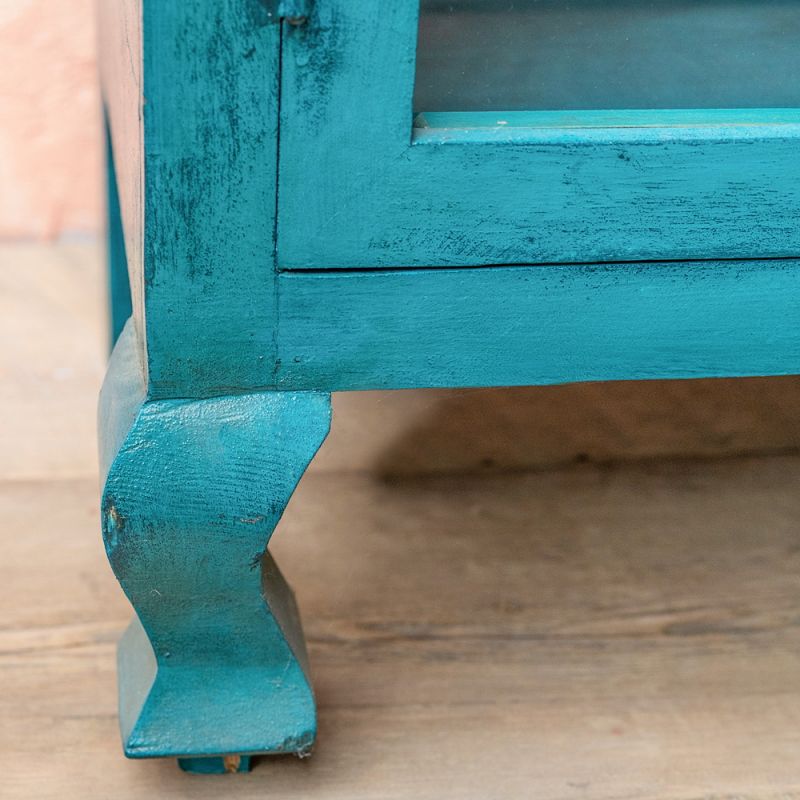 Hand Painted Bookshelf/Cabinet, Turquoise