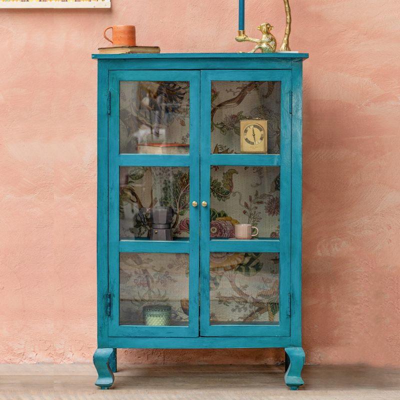 Hand Painted Bookshelf/Cabinet, Turquoise