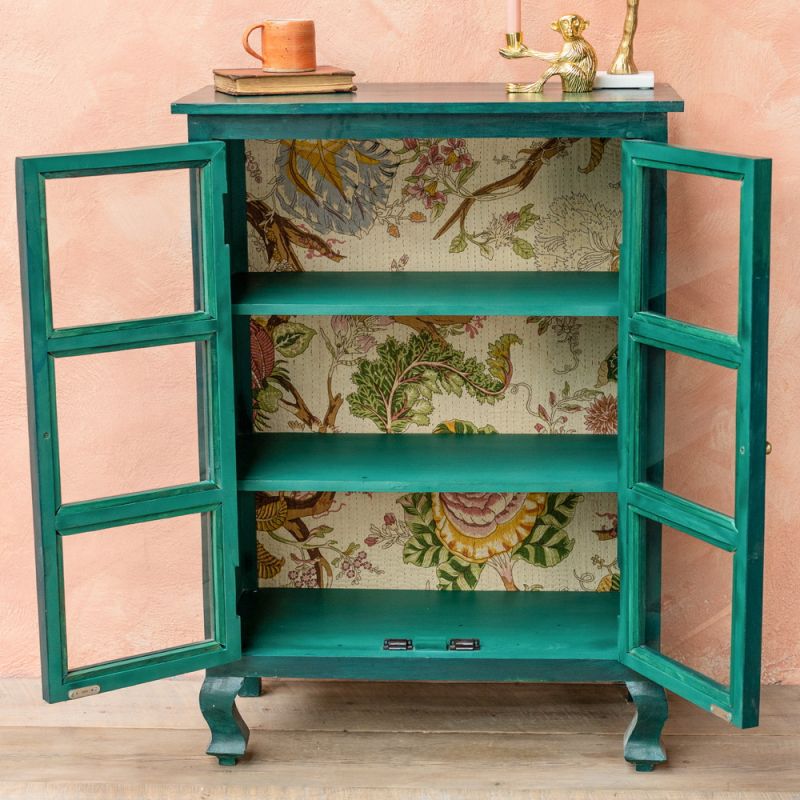 Hand Painted Bookshelf/Cabinet, Sea Green