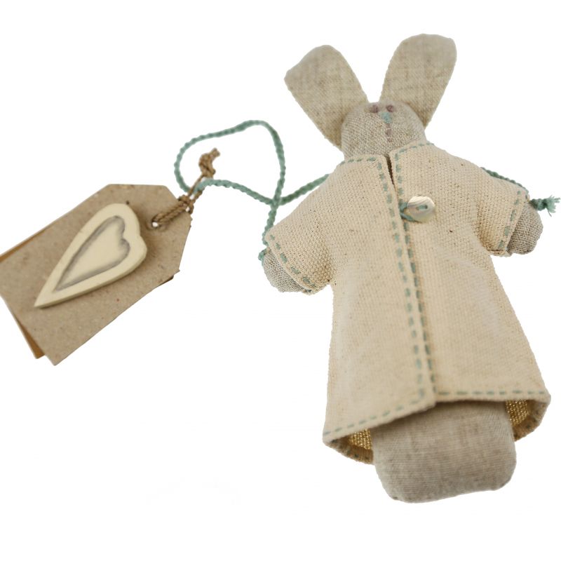 Fabric rabbit in jacket (20cm)