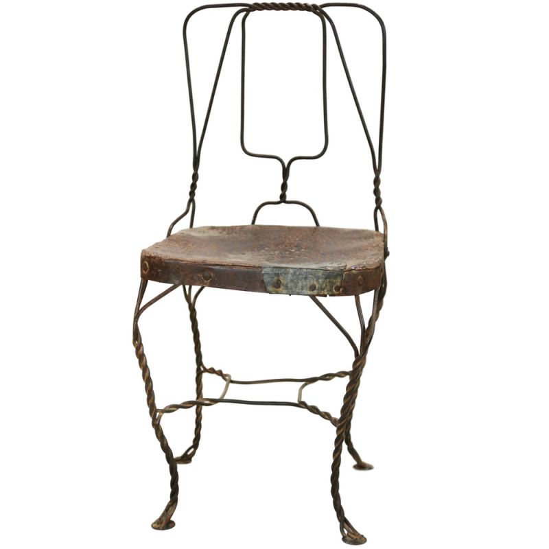 Old unique iron wire chair (s)