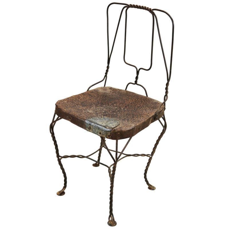 Old unique iron wire chair (s)