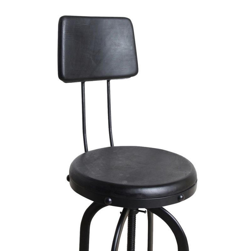 Vintage mango machinist bar stool black