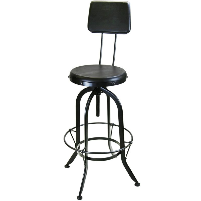 Vintage mango machinist bar stool black