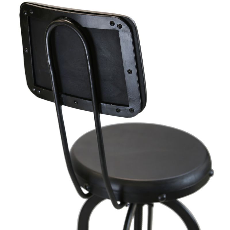 Vintage mango machinist bar stool black