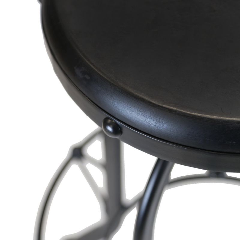 Vintage mango machinist bar stool black