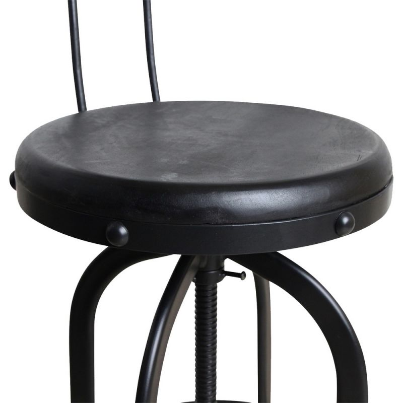 Vintage mango machinist bar stool black