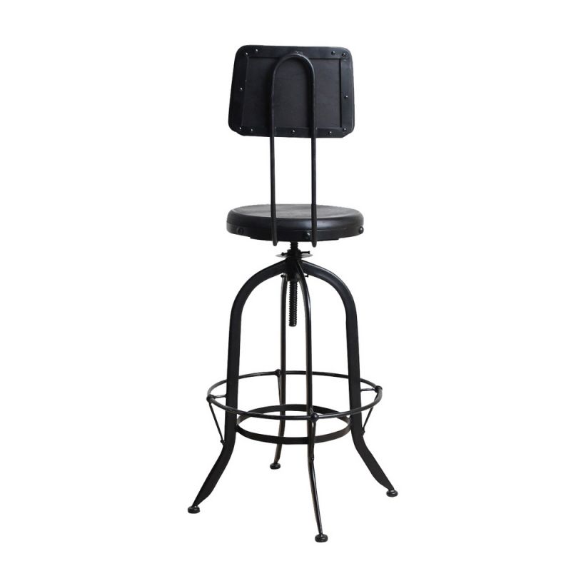 Vintage mango machinist bar stool black