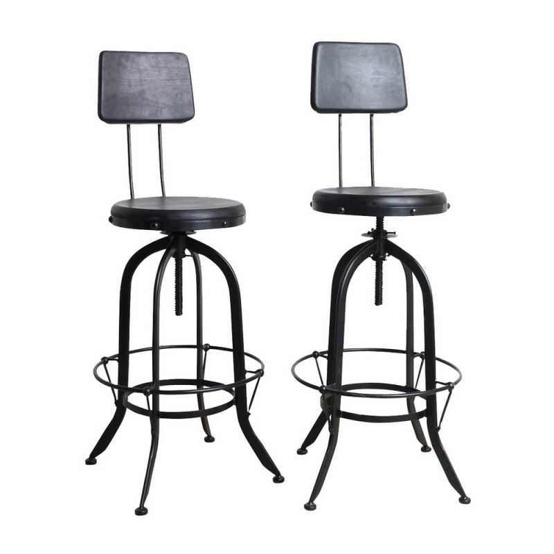 Vintage mango machinist bar stool black