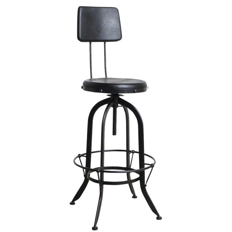 Vintage mango machinist bar stool black