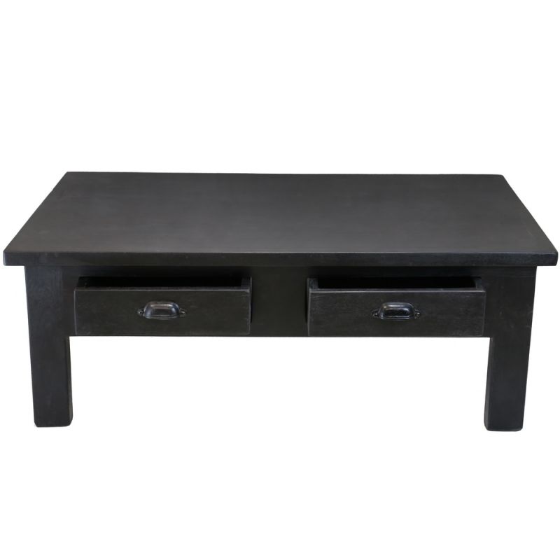 Factory coffee table 2 drawers black