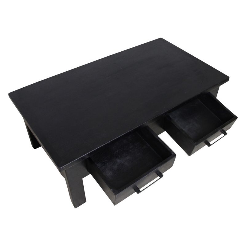 Factory coffee table 2 drawers black