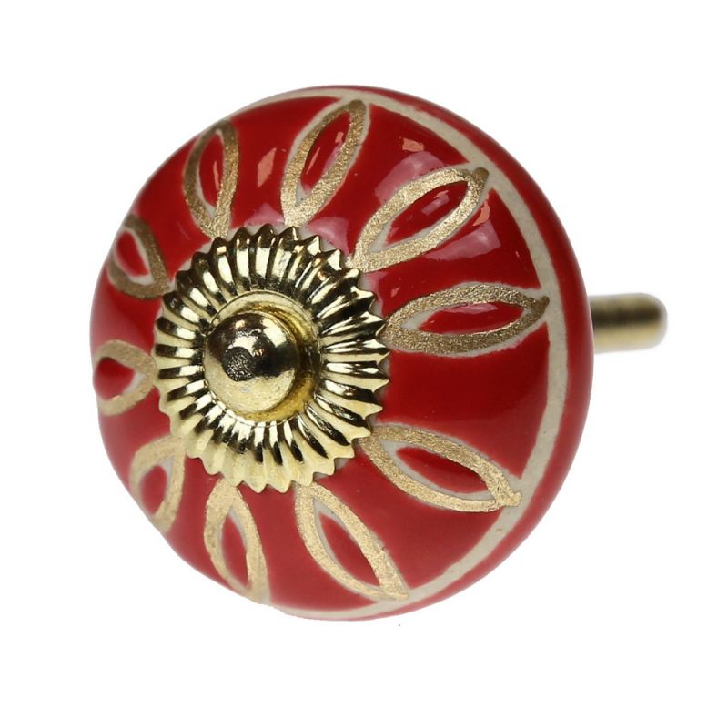 Ceramic door knob red 4cm