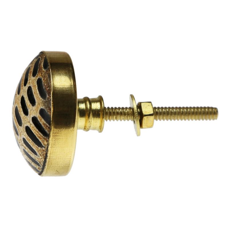 Knob beige with lines 3.6cm