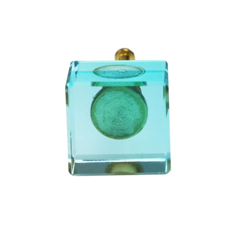 Knob glass square 3cm - Blue