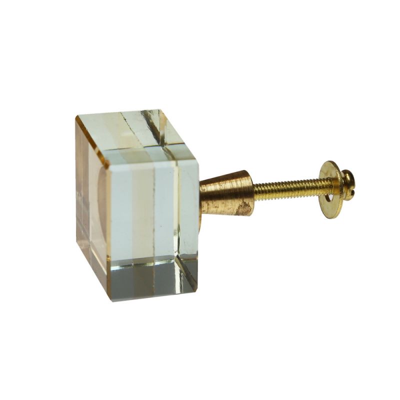 Knob glass square 3cm - Gold