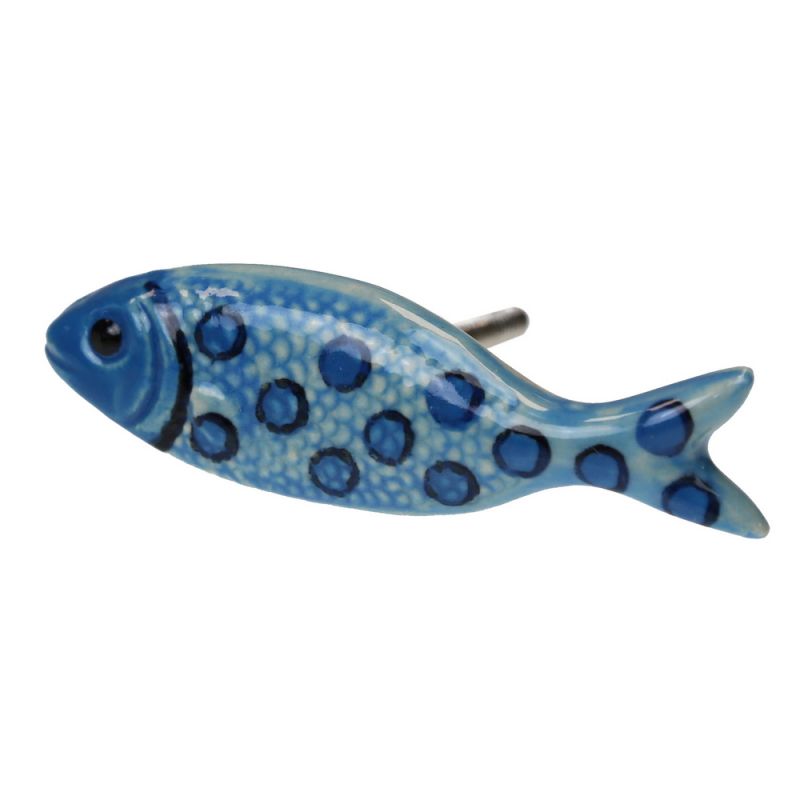 Knob fish 2.5x8cm - Blue bubbles