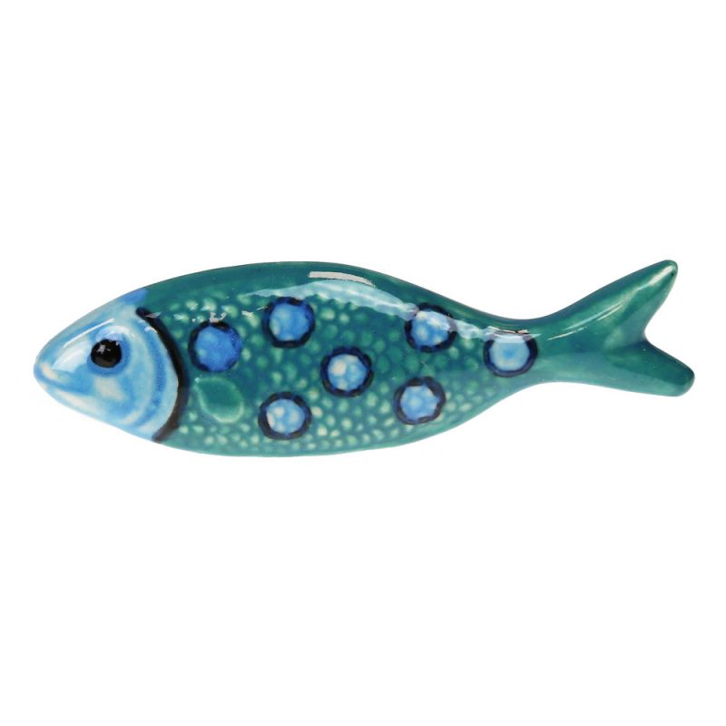 Knob fish 2.5x8cm - Light blue bubbles