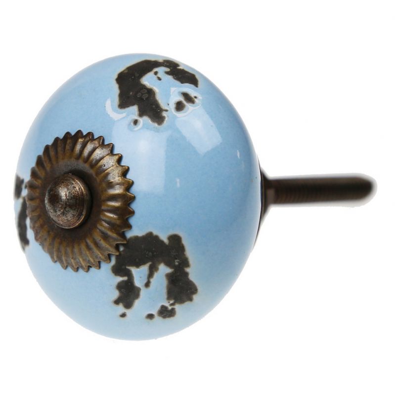 Ceramic drower knob light blu