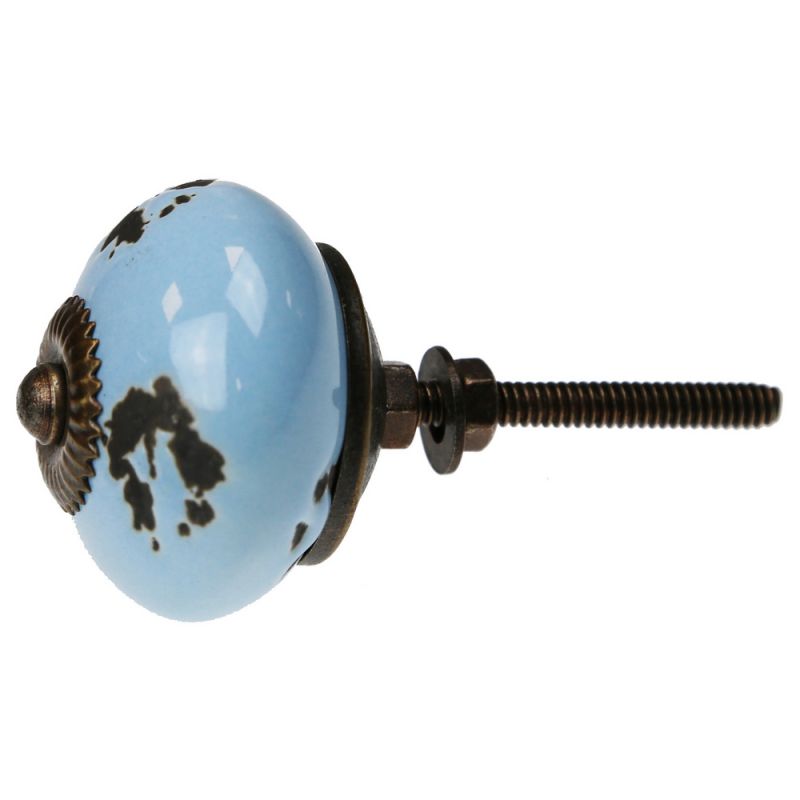 Ceramic drower knob light blu