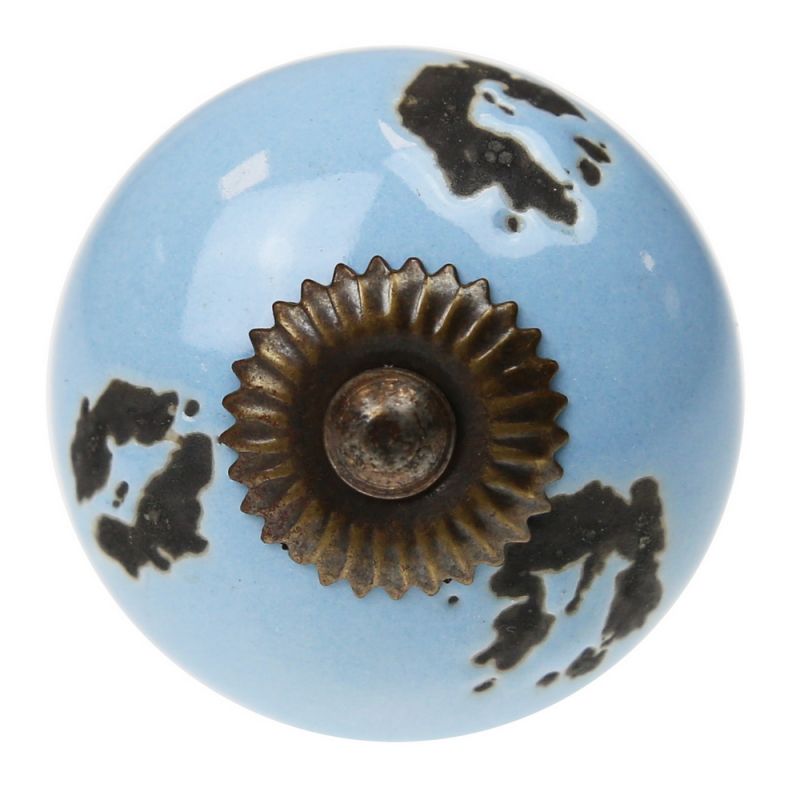 Ceramic drower knob light blu