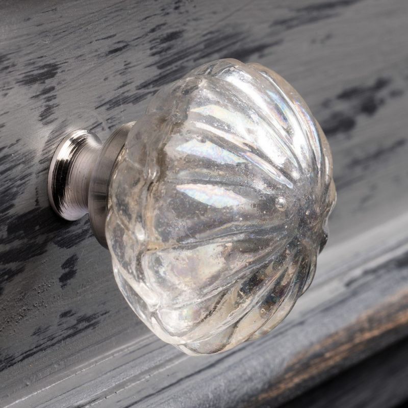 Large hand made clear glass doorknob, 4.5x12cm