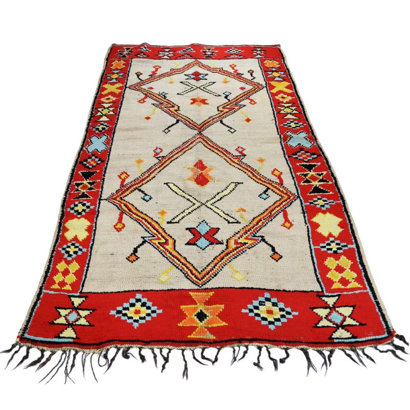 Handmade vintage morrocan rug 246x145cm