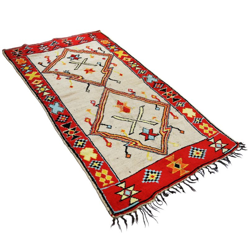 Handmade vintage morrocan rug 246x145cm