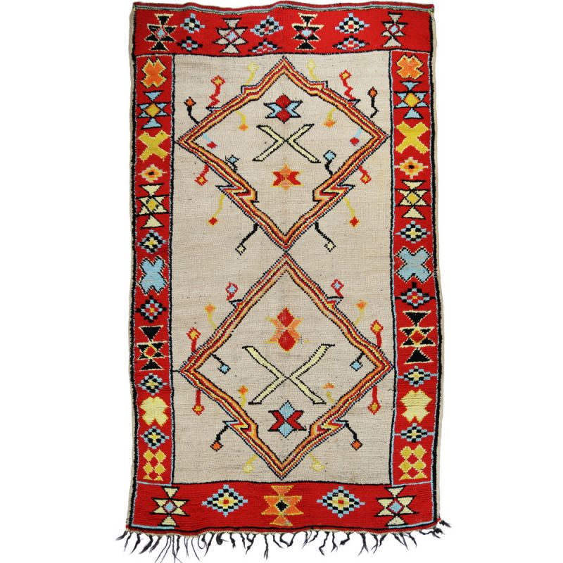 Handmade vintage morrocan rug 246x145cm