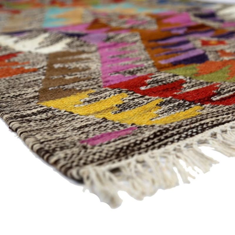 Aztec multi diamond handloom kilim rug 75 x 200cm