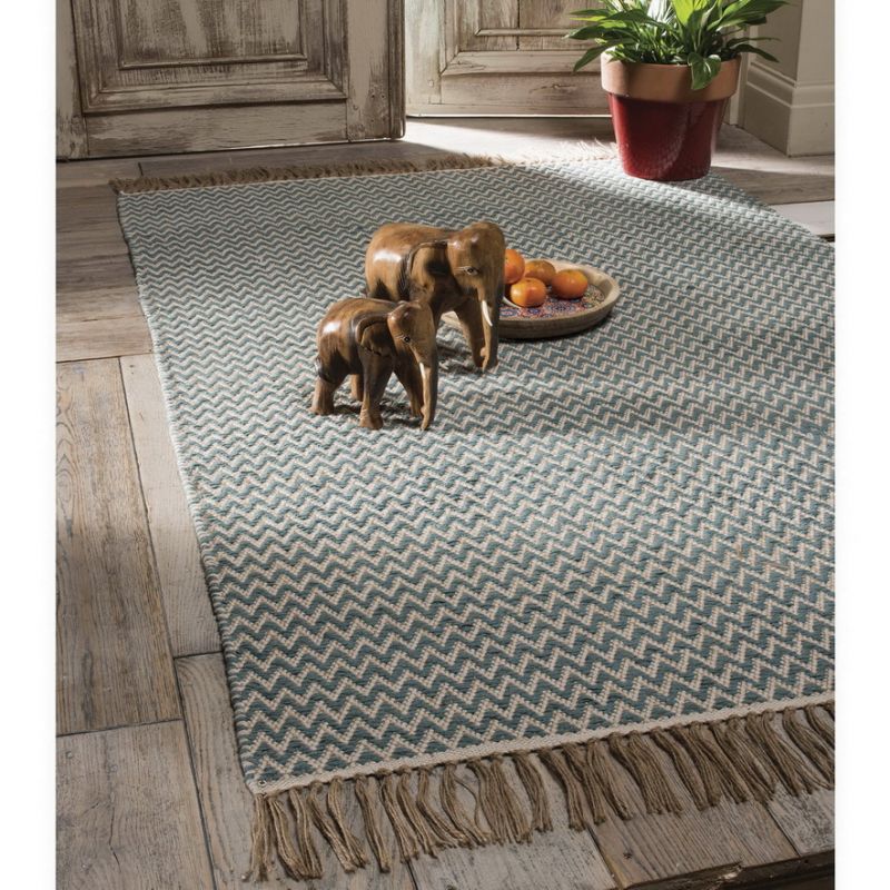 Zigzag weave rug Bermuda Blue 120 x 180cm