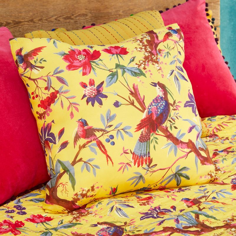 Bird of Paradise Ctn Cushion, yellow, 45x45cm